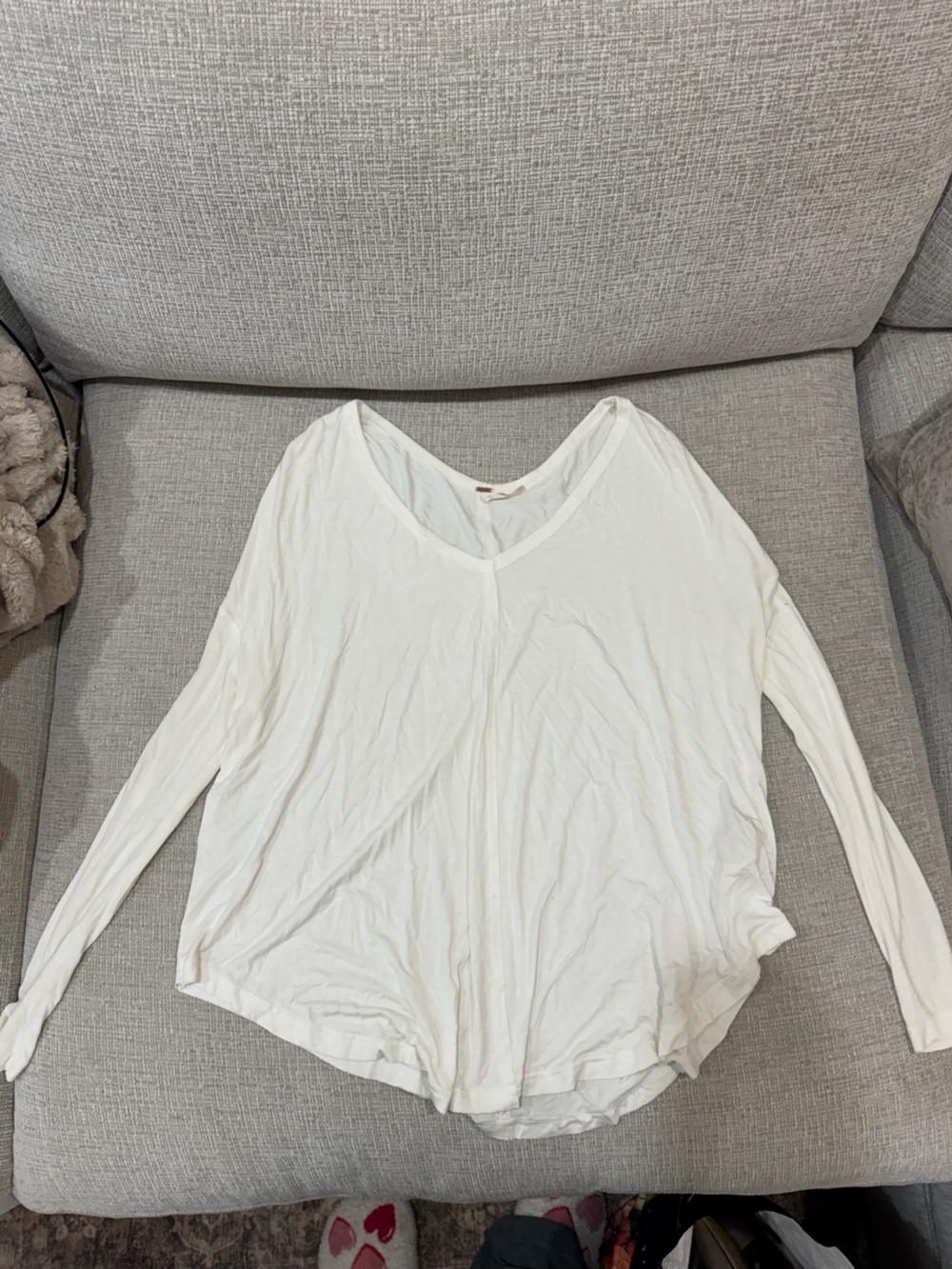 Free People V-Neck Long Sleeve Top